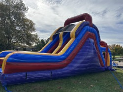 Dual lane rock climbing slide